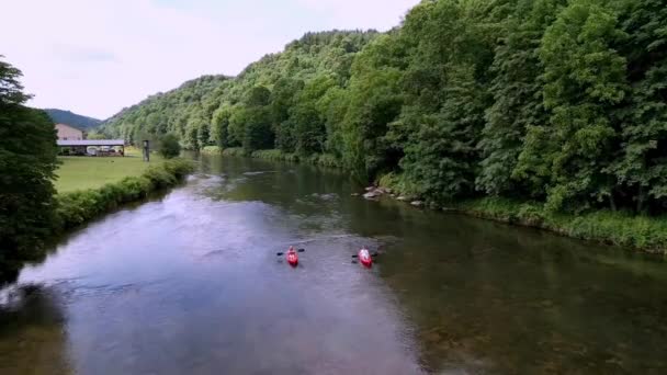 Kayaking New River Ashe County West Jefferson North Carolina — Stock Video