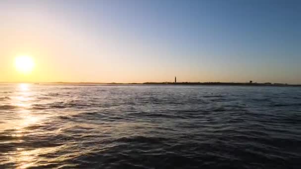 Strzał Tył Podczas Zachodu Słońca New Smyrna Beach Ponce Inlet — Wideo stockowe