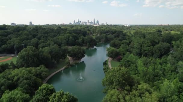 Vrijheidspark Charlotte Charlotte North Carolina Luchtfoto — Stockvideo