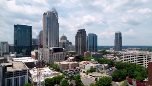 Aerial Push Downtown Charlotte Charlotte North Carolina — Vídeos de Stock