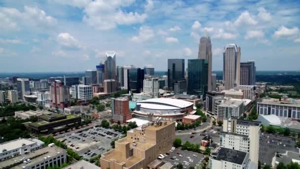 Döntse Légi Charlotte Skyline Charlotte Észak Karolina — Stock videók