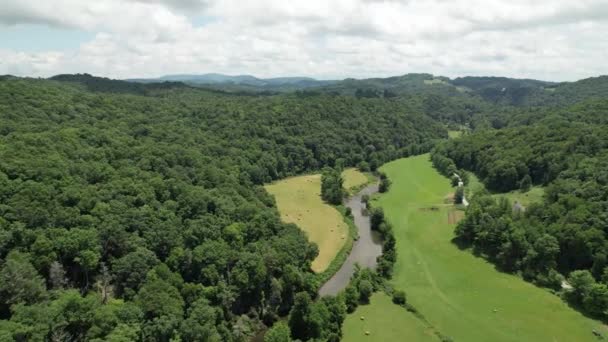 Aerial High New River Condado Watauga Carolina Norte Perto Boone — Vídeo de Stock