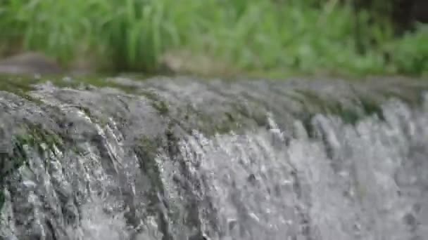 Weir River Close Pan Shot River Wsi Japonii — Wideo stockowe