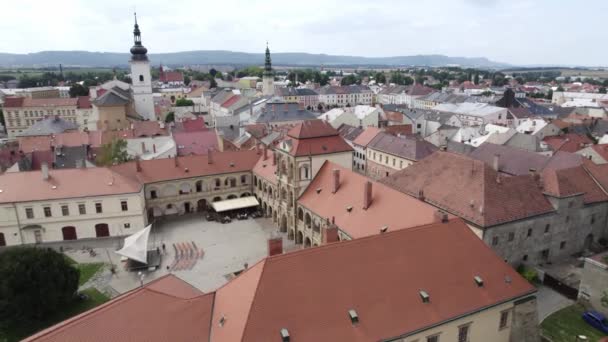 Uniesiony Widok Urokliwe Miasto Moravska Trebova Kraju Republiki Czeskiej — Wideo stockowe