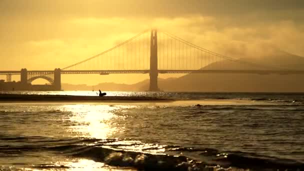 Golden Gate Bridge View Sunset — Stock Video