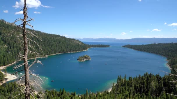 Flygfoto Över Stranden Lake Tahoe Kalifornien Usa — Stockvideo
