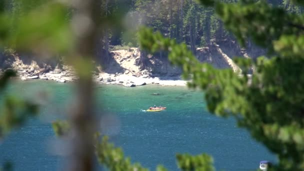 Вид Воздуха Берега Озера Тахо Калифорния Сша — стоковое видео