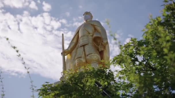 Oda Nobunaga Στέκεται Πάνω Από Τουφέκι Gifu Ιστορικός Φεουδάρχης Ιαπωνία — Αρχείο Βίντεο