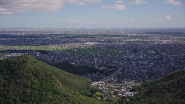 Gifu Şehri Uzaktaki Nagoya Ile Japon Peyzajını Gözler Önüne Seriyor — Stok video