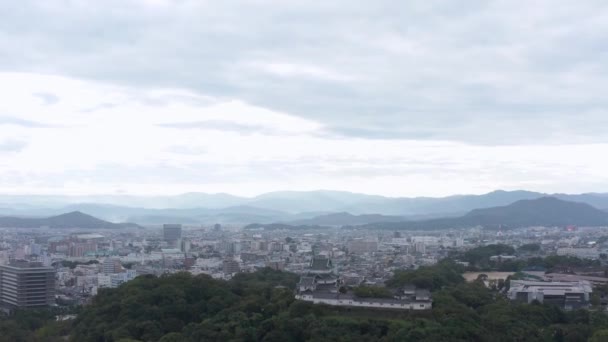 Widok Lotu Ptaka Zamek Miasto Wakayama Kansai Japonia — Wideo stockowe