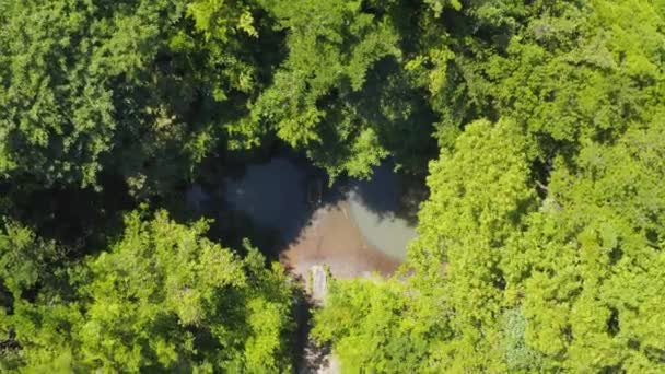 Atas Bawah Melihat Reruntuhan Pulau Tomogashima Artileri Baterai Haikyo — Stok Video