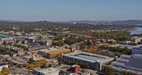 Chattanooga Tennessee Aerial Panoramica Circolare Girato Sopra Bluff Vista Distretto — Video Stock