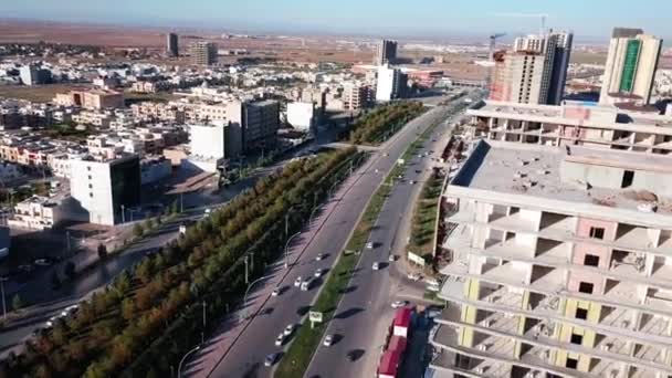 Vue Aérienne Erbil Montrant Rue 100M Nouveau Bâtiment Construction — Video