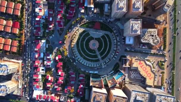 Luchtfoto Van Sakura Park Bovenaanzicht — Stockvideo