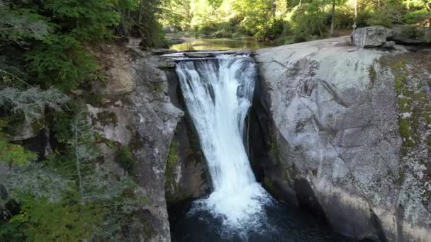 Aerial Pullout Elk River Falls Elk Park North Carolina Watauga — Vídeos de Stock