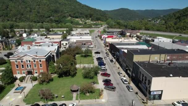 Aérea Alta Por Encima Pineville Kentucky Sobre Bell Juzgado Del — Vídeo de stock