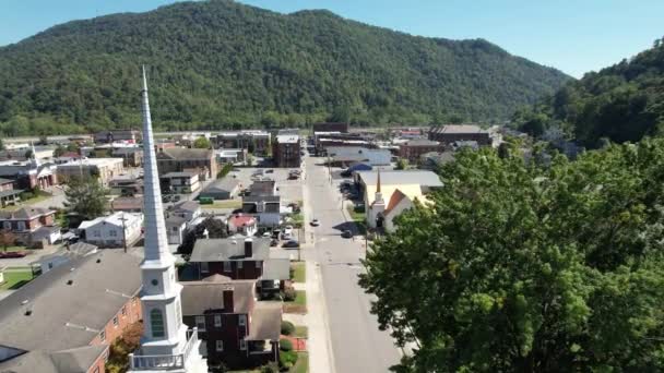 Pineville Kentucky Antenne Kleine Stad Amerika Kleine Stad Usa Buitenwijken — Stockvideo