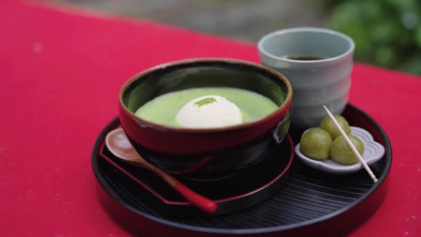 Matcha Tee Uji Kyoto Japan Frühlingstee Zeremonie Freien — Stockvideo