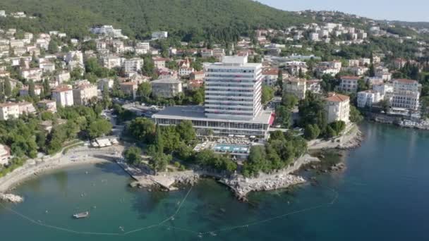 Seafront Hotel Resort Hotel Ambassador Opatija Croatia Tembakan Udara — Stok Video