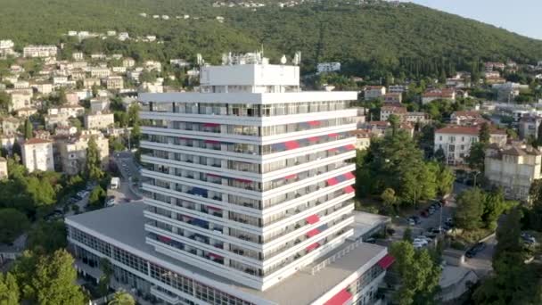 Impresionante Edificio Del Hotel Ambassador Centro Ciudad Opatija Croacia — Vídeo de stock