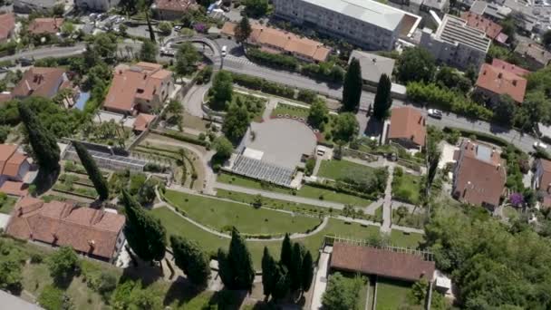 American Garden Coastal City Opatija Town Istria Croácia Aviação — Vídeo de Stock