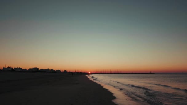 Caminhe Direção Nascer Sol Praia Grande Motte Montpellier França — Vídeo de Stock