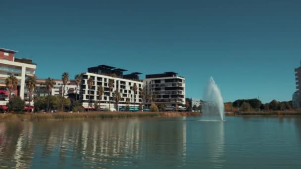 Observant Fontaine Dans Centre Ville Montpellier France — Video
