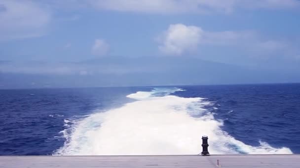 Palma Island Vue Arrière Ferry Éloignant Par Une Journée Ensoleillée — Video