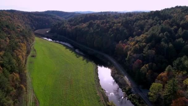 Inclinaison Aérienne Vers Haut Nouvelle Rivière Près Jefferson Ouest Jefferson — Video