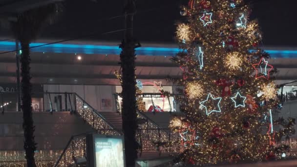 Arbre Noël Décoré Dans Centre Commercial Odyseum Montpellier France — Video