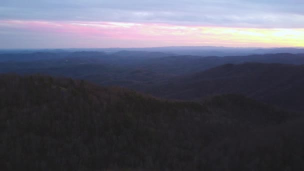 Appalachian Mountain Sunset Aerial Push — Stock video