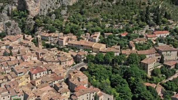 Moustiers Sainte Marie France Aerial Megállapítás Lövés Madarak Szem Nézet — Stock videók