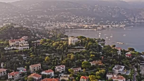 Saint Jean Cap Ferrat Γαλλία Aerial V13 Cinematic Establishing Shot — Αρχείο Βίντεο