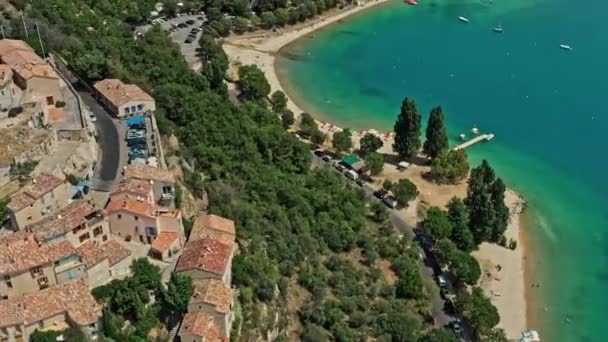 Sainte Croix Verdon França Aves Aéreas Visão Olho Drone Voar — Vídeo de Stock