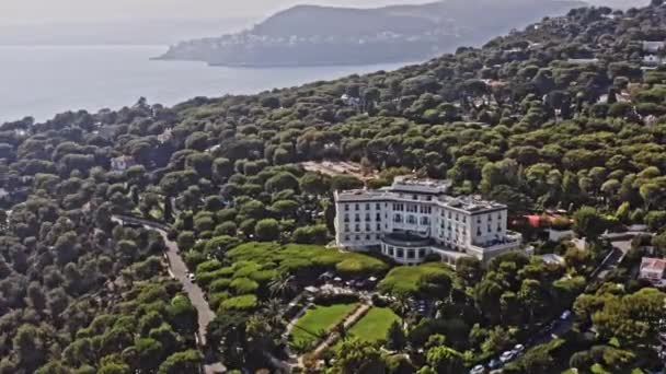 Saint Jean Cap Ferrat Franciaország Aerial Birds Eye View Drone — Stock videók