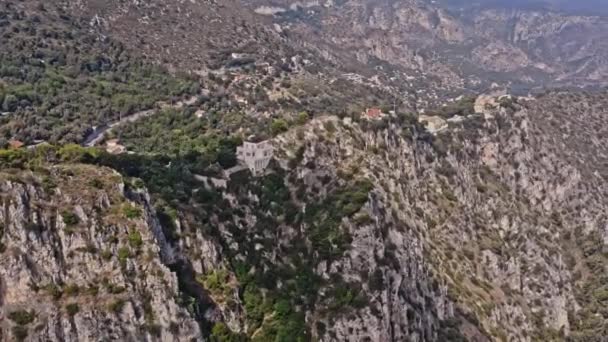 Villefranche Sur Mer France Havacılık Nefes Kesici Manzara Manzarası Kaya — Stok video