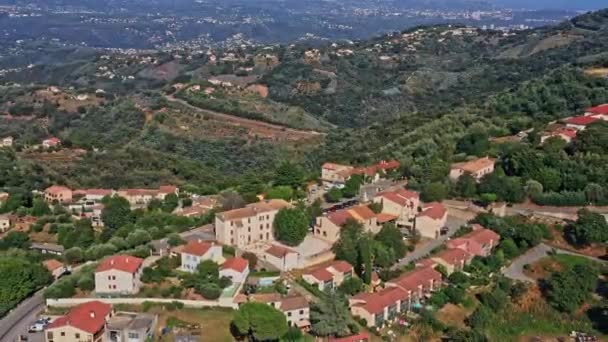 Tanneron France Antenne V34 Panoramablick Aufnahme Der Wunderschönen Berglandschaft Und — Stockvideo