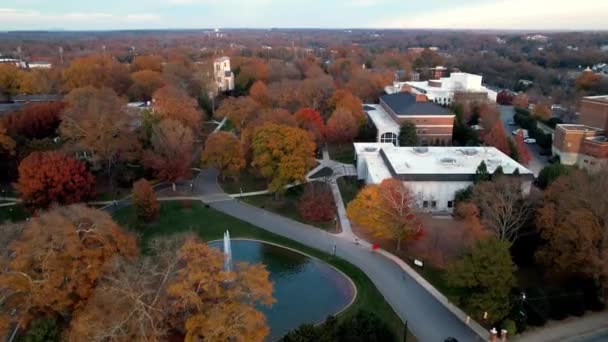 Antenne Duwen Wofford College Campus Spartanburg Zuid Carolina — Stockvideo