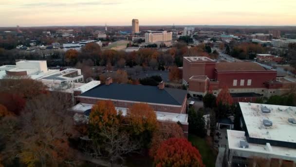 Wofford College Spartanburg Zuid Carolina Antenne Herfst — Stockvideo