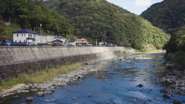 Mukogawa River Mountains Takedao Turistická Stezka Japonsko — Stock video