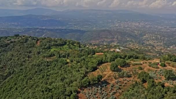 Tanneron France Aerial V28 Drone Flyover Hillside Agricultural Plantations Reveals — Stock Video