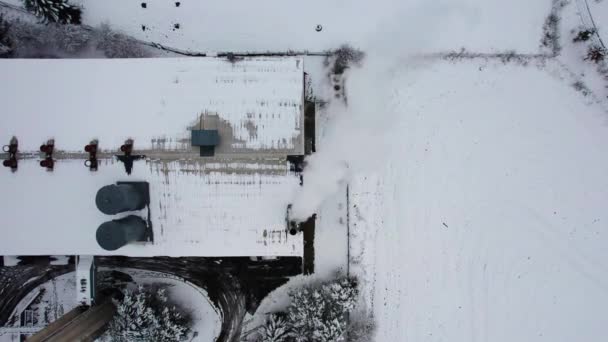 Luftaufnahme Eines Kohlekraftwerks Das Strom Produziert Ein Dicker Weißer Rauch — Stockvideo