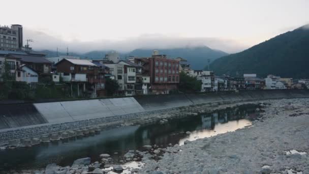 Ciudad Gero Onsen Río Hida Las Montañas Gifu Japón — Vídeos de Stock