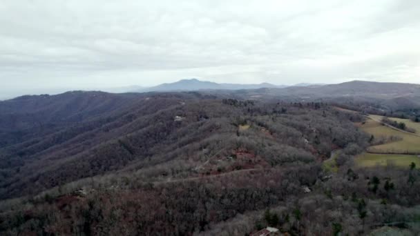 Powolne Pchanie Powietrza Dziadka Góry Północnej Karoliny Zimie Pobliżu Boone — Wideo stockowe