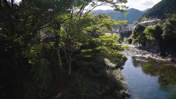 Késő Délutáni Nap Meleg Napon Gujo Hachimanban Gifu Japánban Yoshida — Stock videók