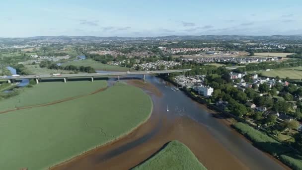 Topsham Devon Poursuite Aérienne Vers Survol Plats Sablonneux Oiseaux Côtiers — Video