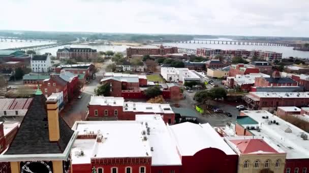 Légi Átszállás Városháza Felett New Bernben Észak Karolinában — Stock videók