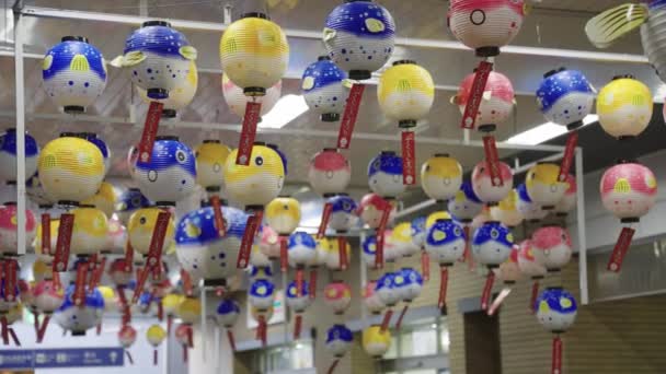 Pez Globo Japonés Fugu Lanterns Festival Shimonoseki Yamaguchi Japón — Vídeo de stock
