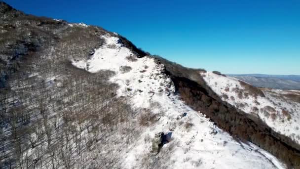 Empujar Cresta Rocosa Montaña Serpiente Carolina Norte Cerca Boone Revelando — Vídeos de Stock