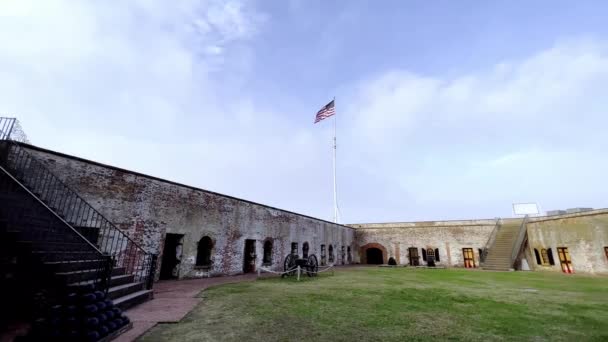 Pánev Pevnosti Macon Poblíž Beaufort Severní Karolína — Stock video